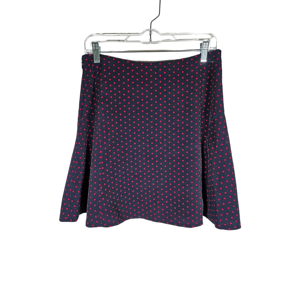 The Limited‎ Womens Skirt Navy Blue Red Dot Mini A-Line Skirt Size Small Lined